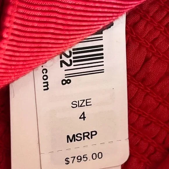 NEW Alice + Olivia Rosalee Eyelet Maxi Dress Tie Strap Red Cotton - Picture 13 of 15